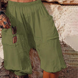 Men's Loose Casual Cotton And Linen Solid Color Shorts 45467853Y