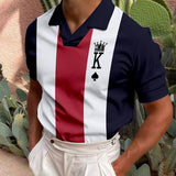 Men's Striped Print Short Sleeve Polo Shirt 75149341Y