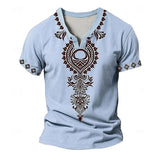 Men's Loose Printed Small V-Neck Short Sleeve T-Shirt 86134685X