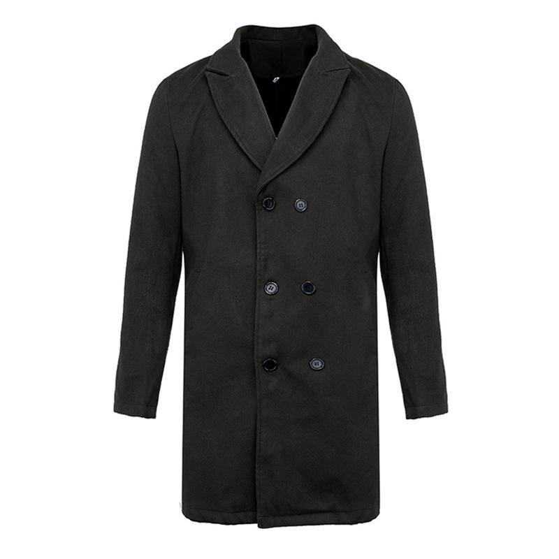 Men's Solid Color Double Breasted Trench Coat 18880985X