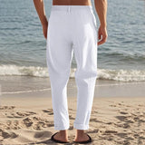 Men's Coconut Print Breathable Cotton And Linen Loose Casual Pants 37338839Z