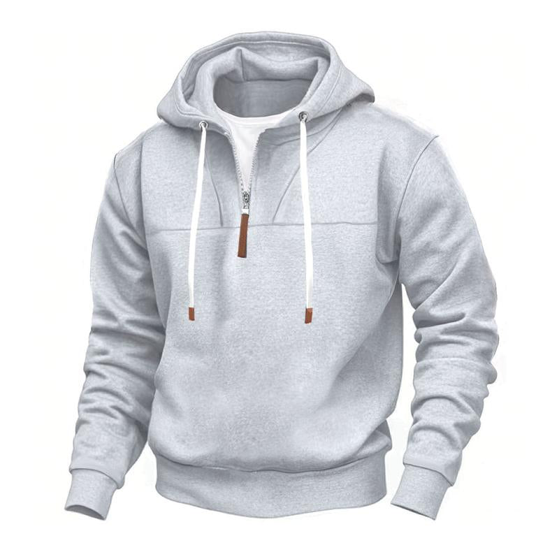 Men's Solid Color Half-zip Hoodie 18612415X