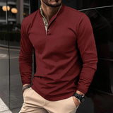 Men's Print Stitching Double-layer Stand Collar Long Sleeve T-shirt 36232321Z