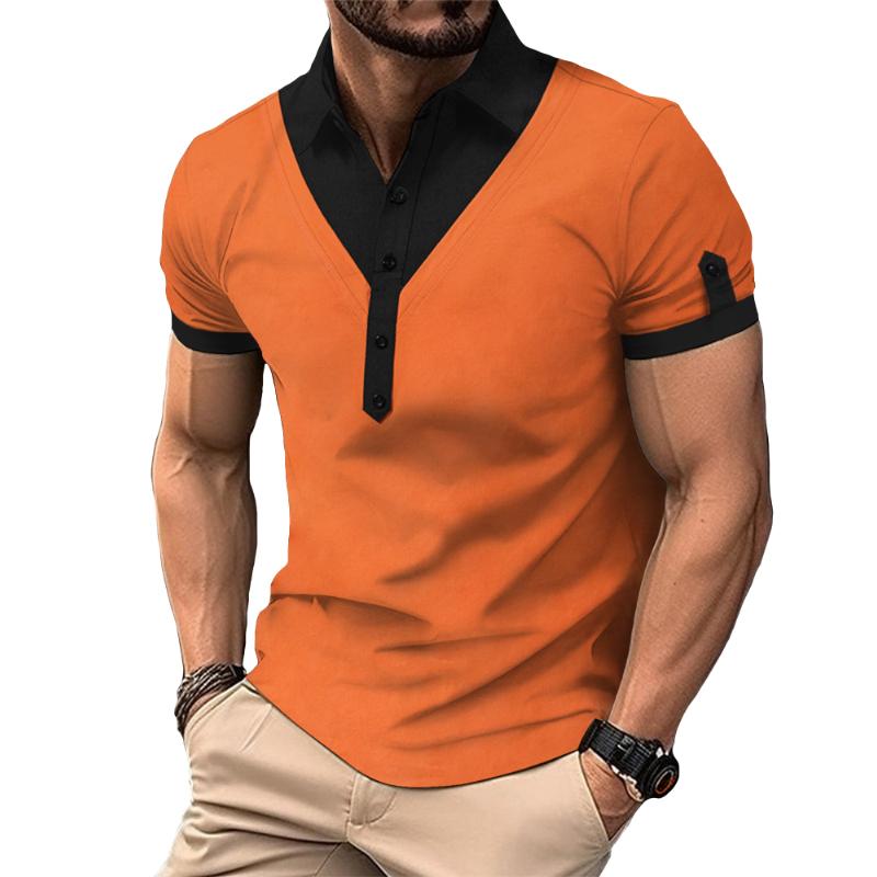 Men's Casual Fake Two Piece Polo Shirt 61253320TO