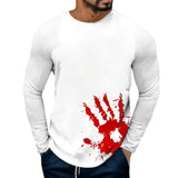Men's Round Neck Printed Long Sleeve T-Shirt 84851181X