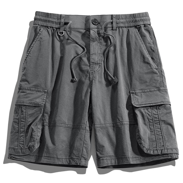 Men's Solid Color Stretch Cargo Shorts 87141493X