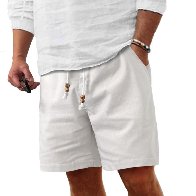 Short de plage à poches en coton et lin pour homme 16939737Y