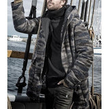 Men's Casual Camouflage Woolen Printed Hooded Warm Coat 08993615Y