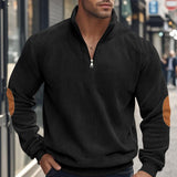 Men's Corduroy Colorblock Stand Collar Half Zip Long Sleeve Sweatshirt 59980123Y