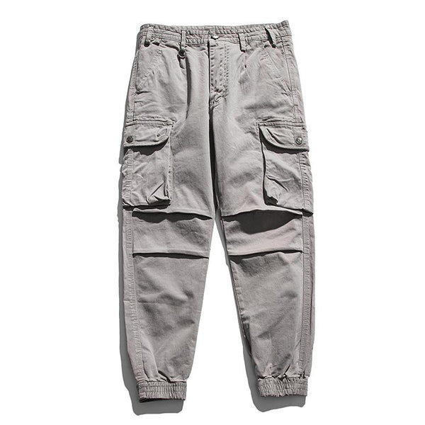 Men's Vintage Cotton Zipper Loose Multi-Pocket Cargo Pants 07790741M