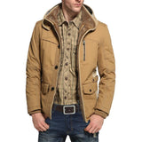 Men's Vintage Outdoor Sheep Plush Patch Warm Hooded Coat 77846510Y
