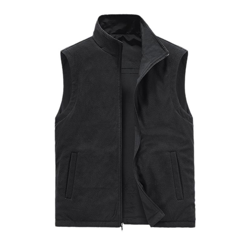 Men's Casual Double-sided Stand Collar Zipper Vest 25587167F