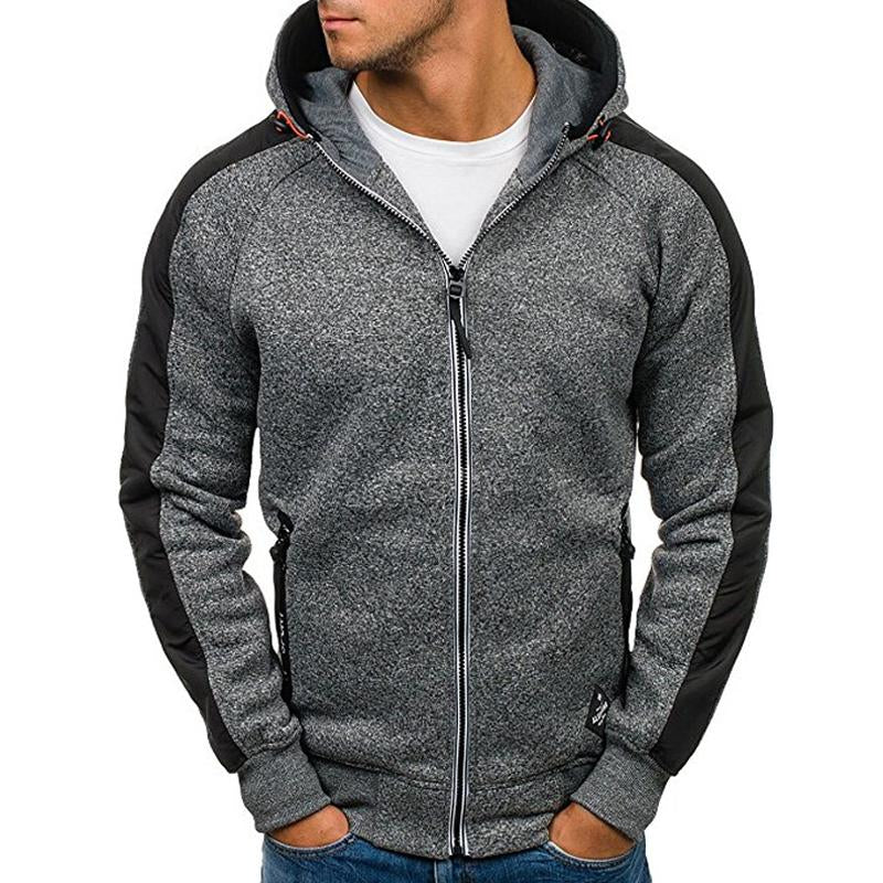 Men's Casual Colorblock Raglan Sleeve Hooded Sweatshirt Jacket 91354198Y