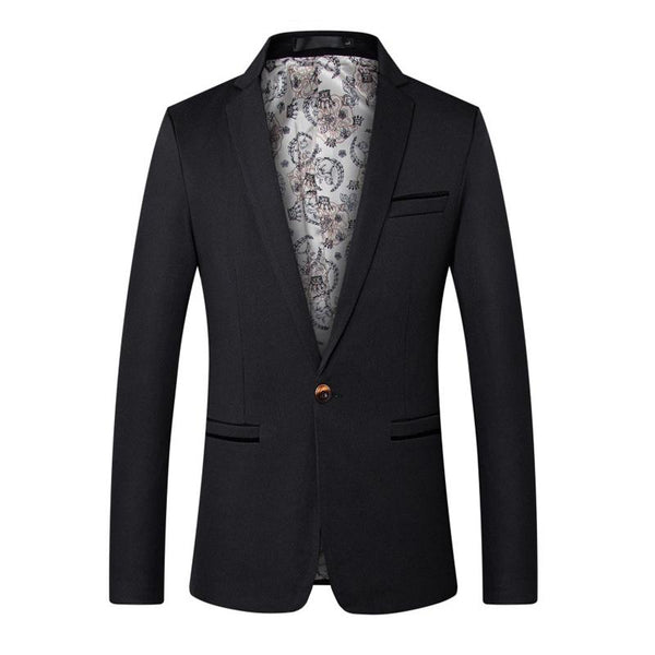 Men's Solid Color Casual Single-breasted Suit Jacket 17190120X