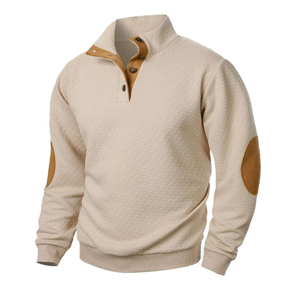 Men's Stand Collar Colorblock Casual Jacquard Sweatshirt 29854596X