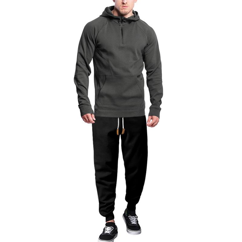 Men's Casual Sports Hooded Sweatshirt and Pants Set 40449104Y