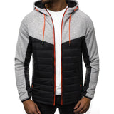 Men's Casual Colorblock Quilted Hooded Jacket 66132581Y