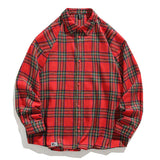 Men's Long Sleeve Casual Loose Plaid Shirt 22385270X