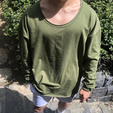 Men's Casual Solid Color Round Neck Loose Sports Sweatshirt 42535926M