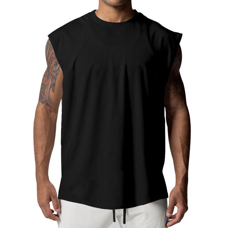 Camiseta deportiva sin mangas holgada lisa para hombre 03482386Z