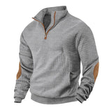 Men's Casual Plaid Half Zip Jacquard Sweatshirt 13595905X