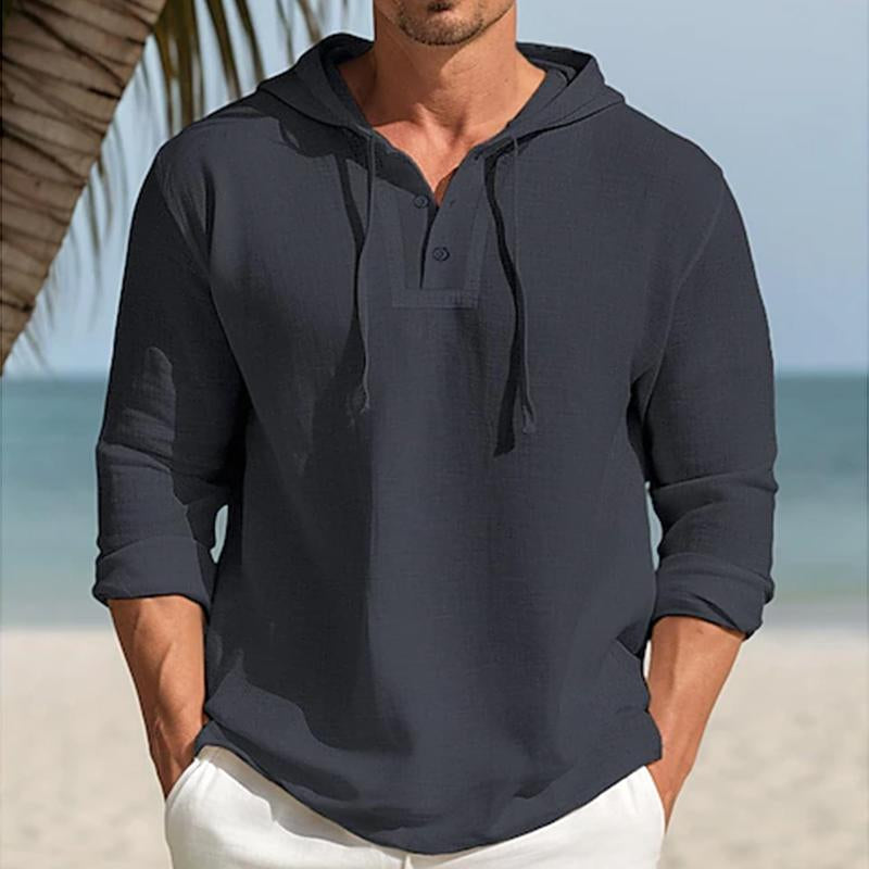 Men's Casual Solid Color Long Sleeve Hoodie 77406278X