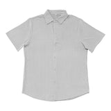 Men's Solid Striped Lapel Short Sleeve Casual Shirt 07029911Z
