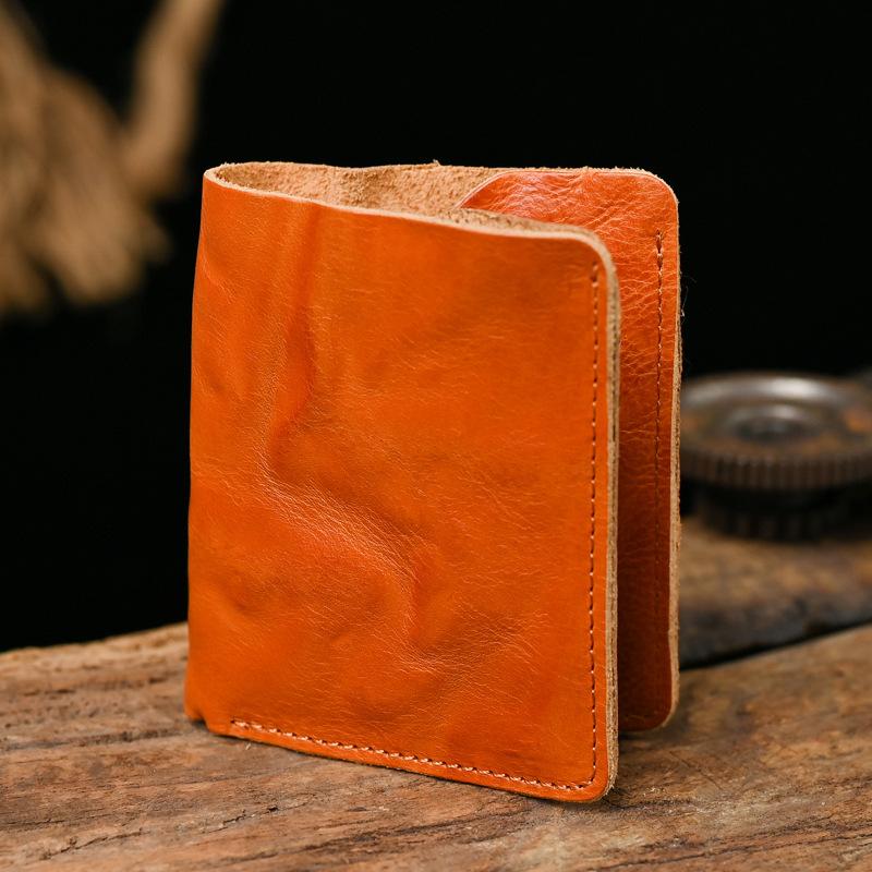 Men's Vintage Top Layer Cowhide Distressed Wrinkled Wallet 38909310U