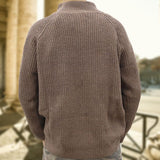 Men's Casual Stand Collar Single Breasted Long Sleeve Knitted Cardigan 09991102M