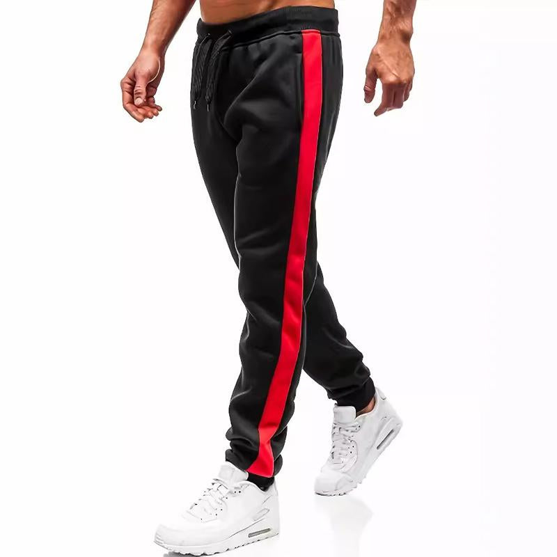 Men's Fleece Casual Side Stitching Single-strip Sports Pants 99804210X
