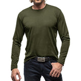 Men's Casual Solid Color Round Neck Long Sleeve T-Shirt 46588238M