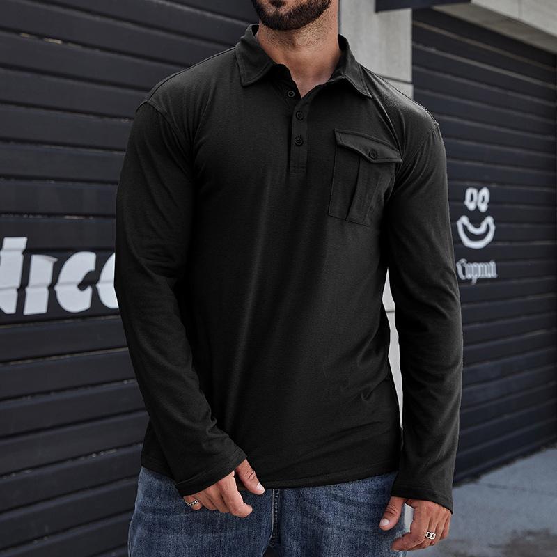 Men's Outdoor Lapel Solid Color POLO Shirt 18467687X