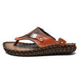 Men's Leather Casual Beach Slippers 99772315Z