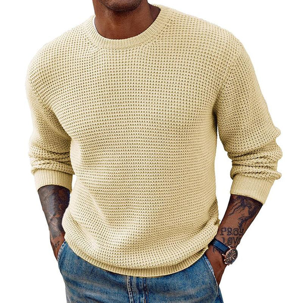 Men's Solid Color Round Neck Pullover Knitted Sweater 54564664X