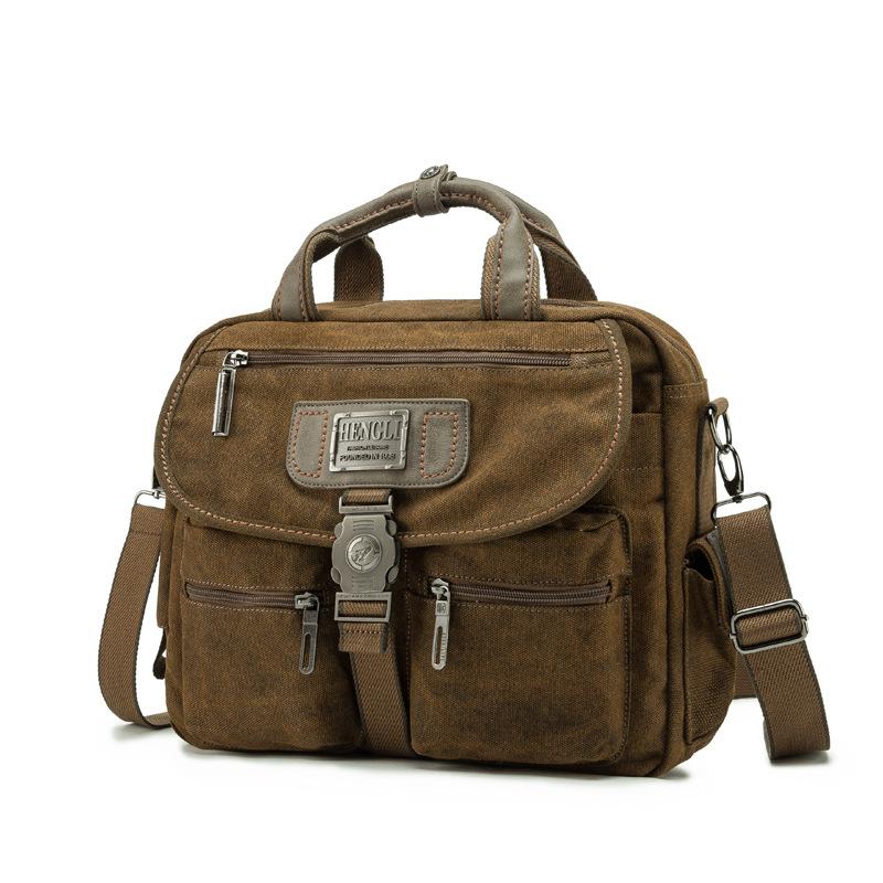 Men's Retro Large-capacity Crossbody Portable Canvas Bag 01198229U