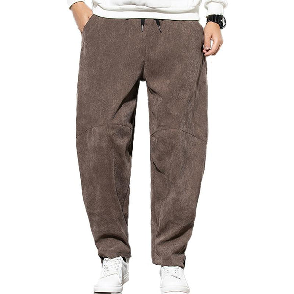Men's Loose Casual Solid Color Corduroy Drawstring Pants 48440130Y