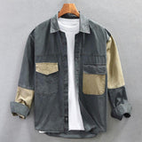 Men's Retro American Workwear Long-sleeved Shirt Jacket 37712521X