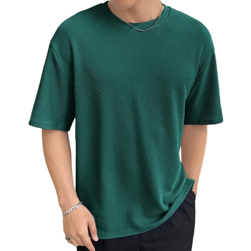 Men's Casual Solid Color Round Neck Short Sleeve T-Shirt 91061023M
