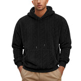 Men's Solid Color Jacquard Sports Casual Hoodie 94208625X