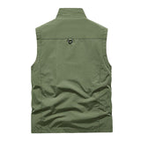 Men's Casual Stand Collar Outdoor Multi-Pocket Breathable Quick-Drying Vest 79618272M