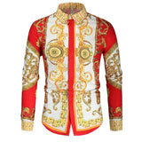 Men's Luxury Baroque Color Block Shirt 39302486TO
