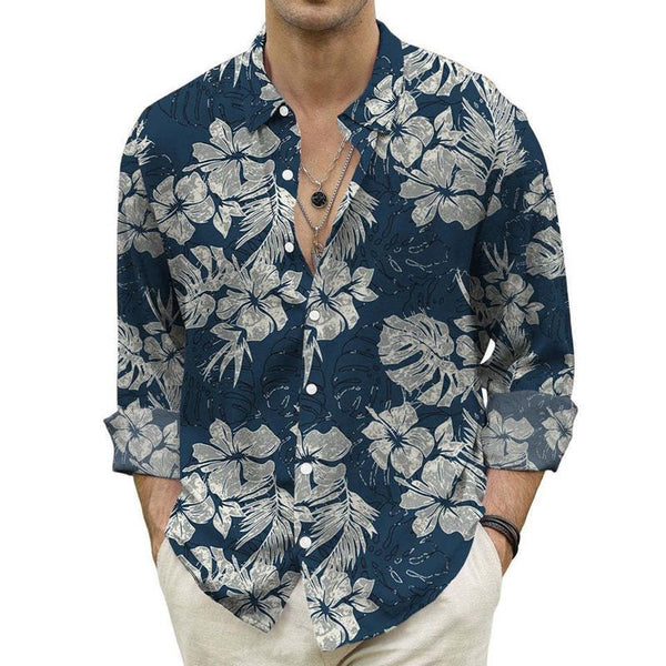 Men's Floral Print Long Sleeve Shirt 16928831U