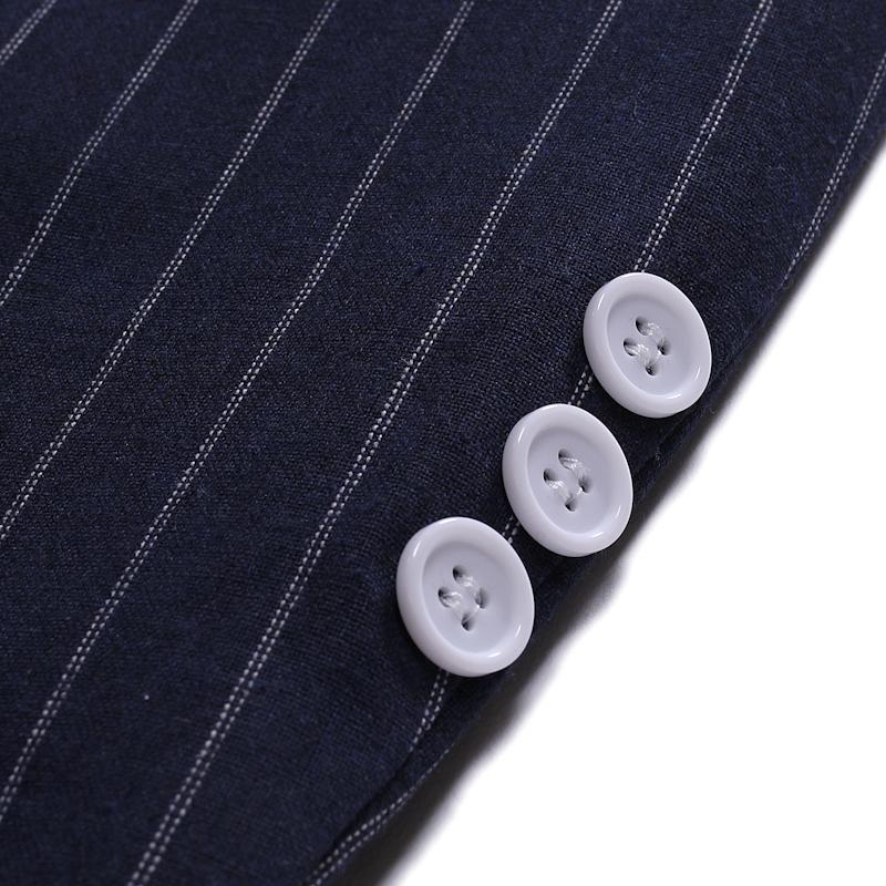 Men's Casual Striped Peaked Lapel Double Breasted Slim Fit Blazer 38287453M