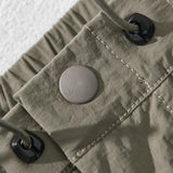 Men's Vintage Washed Thin Elastic Waist Cargo Shorts 62641750M