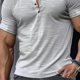 Men's Cotton Blend Short-sleeved Solid Color POLO Shirt 56294648X
