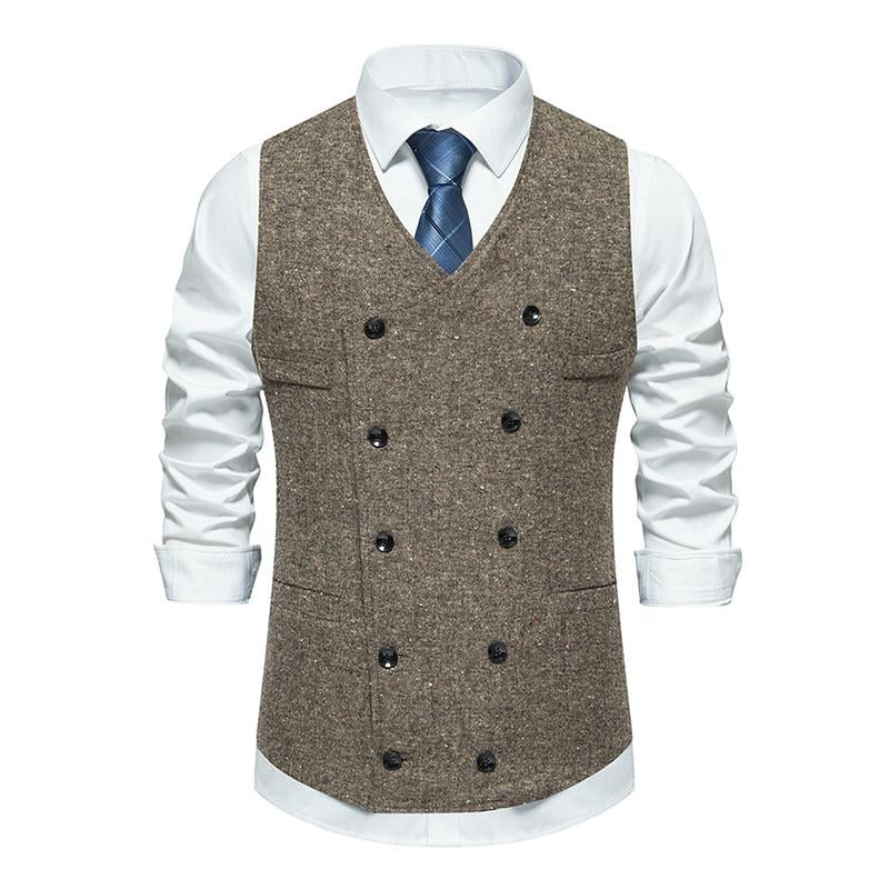 Men's Vintage Double Breasted Suit Vest (Shirt and Tie Excluded) 44210081M