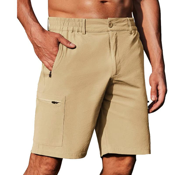 Men's Casual Solid Color Multi-Pocket Cargo Shorts 56697349Y