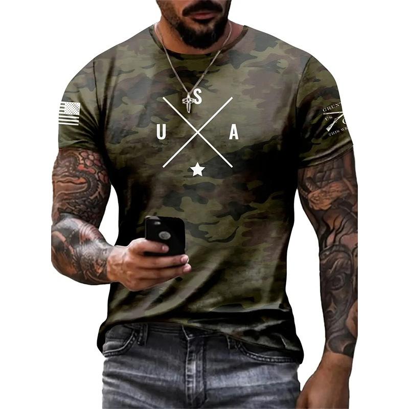 Men's Outdoor Camouflage Casual Short-sleeved T-shirt 34833530X