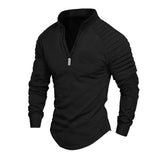 Men's Solid Color Stand Collar Half Zip Sweatshirt 31248842X