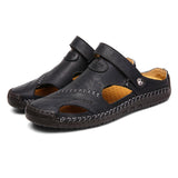 Men's Casual Outdoor Top Layer Cowhide Breathable Sandals 20672113M